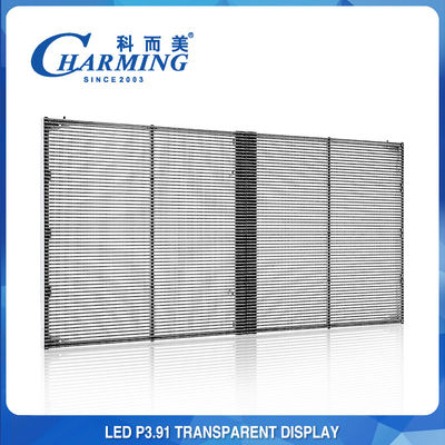 نمایشگر دیواری LED شفاف و جذاب در فضای باز ضد برخورد 500x1000 میلی متر
