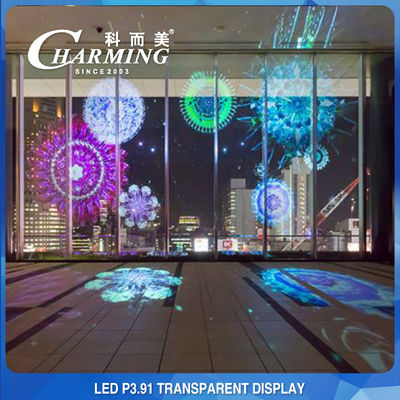 صفحه نمایش شیشه ای شفاف RGB P3.91، صفحه نمایش LED دیوار شیشه ای 500x1000 میلی متر