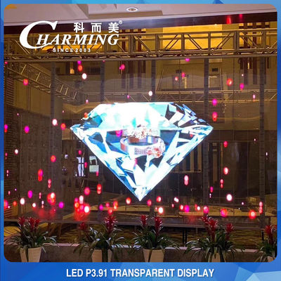 نمایشگر LED شفاف 100*50 سانتی‌متر با پیکسل پیچ 3.91 میلی‌متر و شفافیت بالا 70%