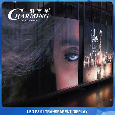نمایشگر LED شفاف 100*50 سانتی‌متر با پیکسل پیچ 3.91 میلی‌متر و شفافیت بالا 70%