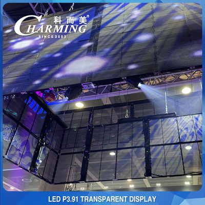نمایشگر LED شفاف 100*50 سانتی‌متر با پیکسل پیچ 3.91 میلی‌متر و شفافیت بالا 70%