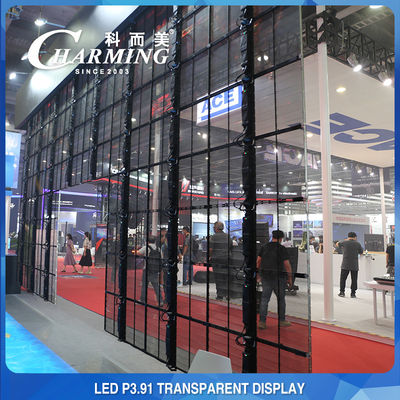 تبلیغات مرکز خرید P3.91 دیوار ویدئویی شفاف LED 4K داخلی