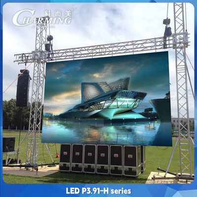 صفحه نمایش دیواری ویدئویی LED 200W در فضای باز P3.91 رویداد مهمانی موسیقی وزن بسیار سبک