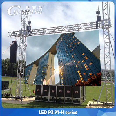 ویدئو رنگی P3.91 در فضای باز در فضای داخلی اجاره صفحه نمایش دیواری LED 500 * 1000mm 200W IP65