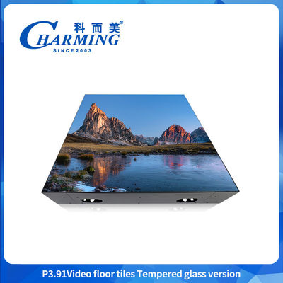 صفحه نمایش LED P3.91 داخلی LED برای تبلیغات GOB + سطح شیشه ای HD رقص صفحه نمایش کف