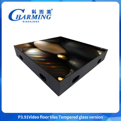 P3.91 مدل شیشه گرم شده صفحه نمایش فوق شفاف ویدیو فلز کف رقص برای فعالیت های اجاره داخلی و خارجی تعمیر و نگهداری سریع
