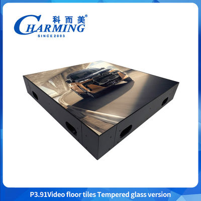 طبقه رقص 500*500 میلی متر LED در عروسی و نمایش خودرو 3840hz شیشه ضد آب آینه LED Video Floor Tile