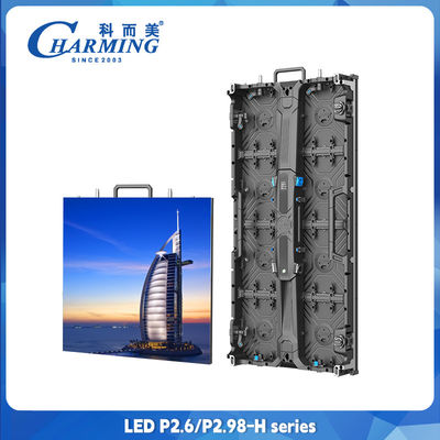 P2.6 اجاره دیوار ویدئو کابینت آلومینیوم ریخته شده مرطوب درب اجاره صفحه نمایش LED