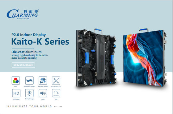 رنگ رGB با کیفیت بالا 400W P2.6 سری Kaito-K صفحه نمایش داخلی 140 ° زاویه دید فوق العاده گسترده