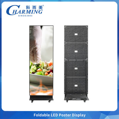 P2 Foldable LED Poster Screen with 360° Universal Wheels and Mobile Intelligent Control