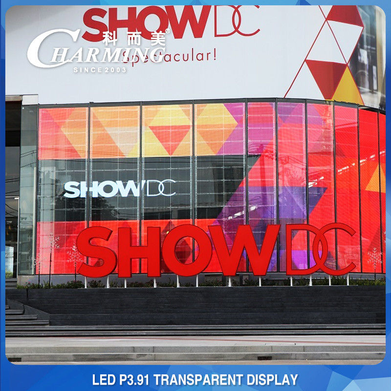 تبلیغات مرکز خرید P3.91 دیوار ویدئویی شفاف LED 4K داخلی