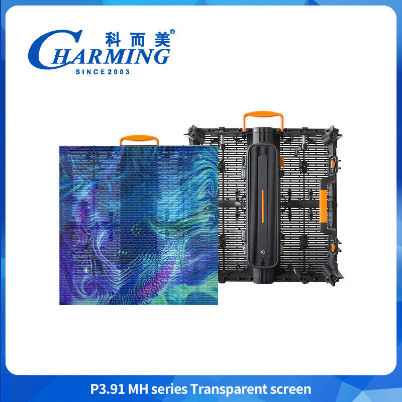 P3.91 -7.8 صفحه نمایش شفاف LED صفحه چسب در پنجره شیشه ای LED
