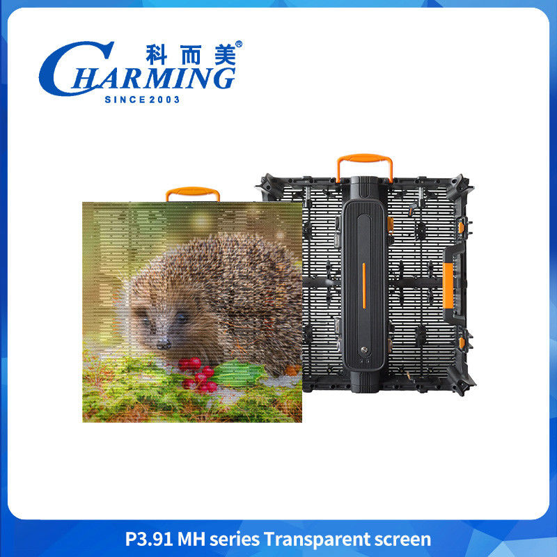 رنگ کامل P3.91 شفاف در فضای باز LED صفحه نمایش HD شفاف LED صفحه نمایش برای تبلیغات