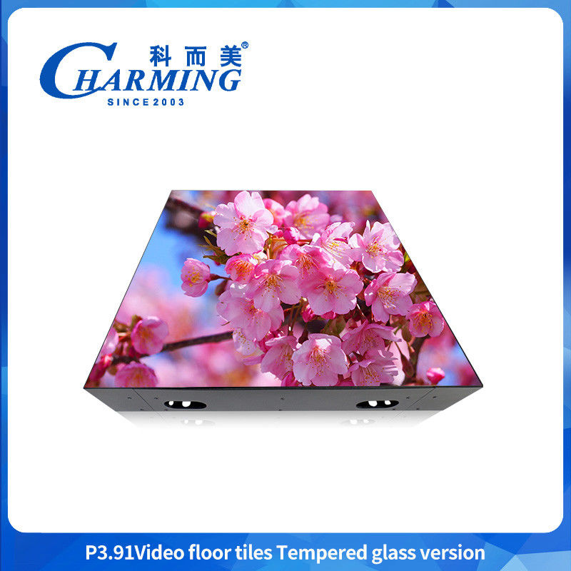 صفحه نمایش LED P3.91 داخلی LED برای تبلیغات GOB + سطح شیشه ای HD رقص صفحه نمایش کف