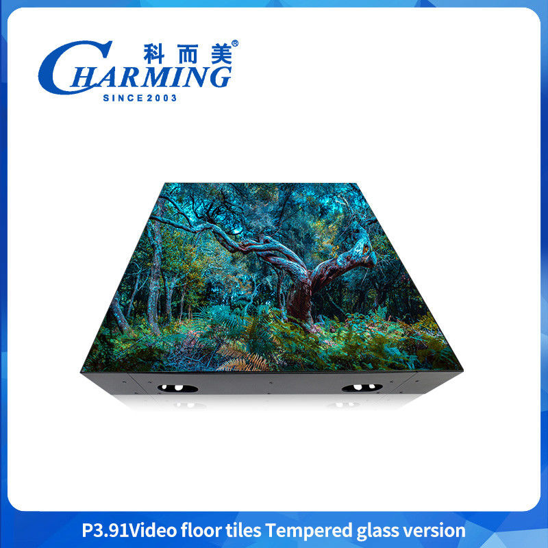 طبقه رقص 500*500 میلی متر LED در عروسی و نمایش خودرو 3840hz شیشه ضد آب آینه LED Video Floor Tile