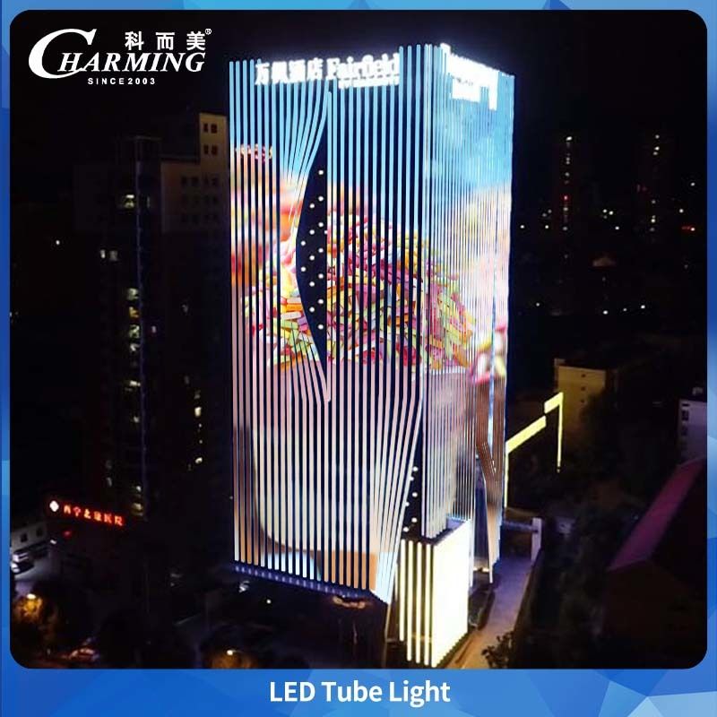 چراغ لوله ای LED ضد آب فضای باز SMD5050 IP65 با جنس آلومینیوم برای نمای بیرونی ساختمان های بزرگ تجاری