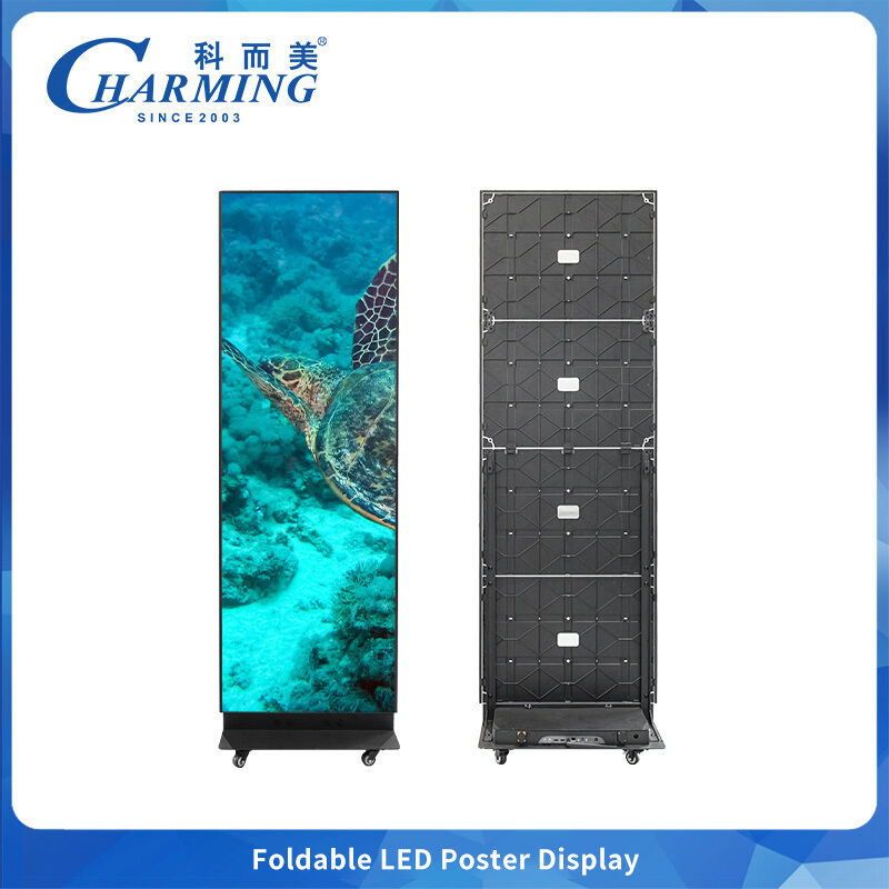 تعمیرات جلویی P2.5 صفحه نمایش پوستر LED تاشو با نمایش دو طرفه برای تبلیغات داخلی