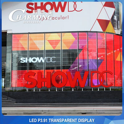 تبلیغات مرکز خرید P3.91 دیوار ویدئویی شفاف LED 4K داخلی