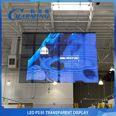 3D P3.91-7.8 LED شفاف صفحه نمایش شیشه ای دیواری با جنس آلومینیوم ریخته گری