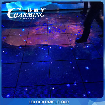 پنل صفحه نمایش کاشی های کف LED صفحه نمایش کاشی های کف LED RGB ضد آب IP65 3840Hz پشتیبانی از نمایش رقص علف کشی