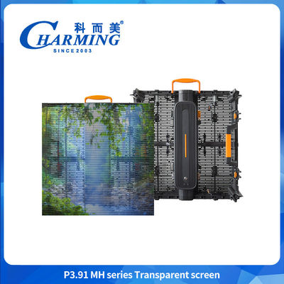P3.91 پانل صفحه نمایش شفاف شیشه ای LED IP65 Led Outdoor Waterproof تبلیغاتی تلویزیون