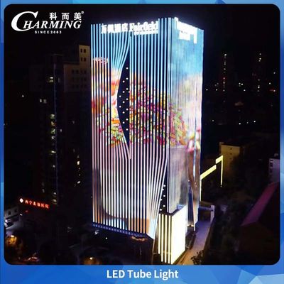 چراغ لوله ای LED ضد آب فضای باز SMD5050 IP65 با جنس آلومینیوم برای نمای بیرونی ساختمان های بزرگ تجاری