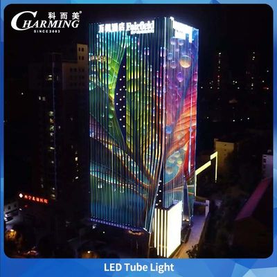 چراغ لوله آلومینیومی ضدآب فضای باز DMX SMD5050 برای نمای ساختمان DC24V